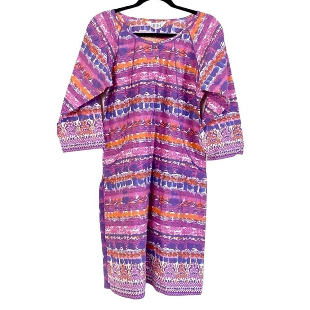 Vintage Biba Batik Print Tunic Top Sz 38 NWT